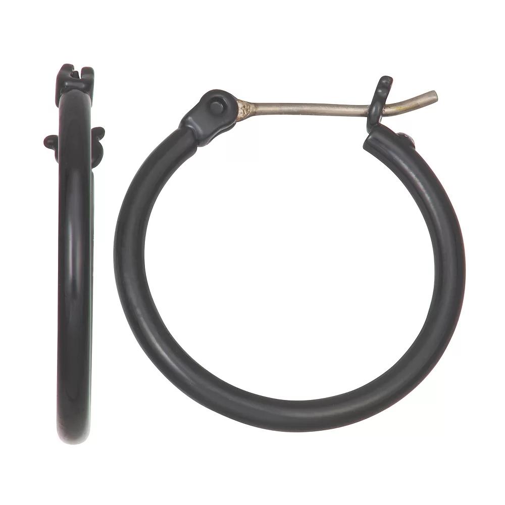 Simply Vera Vera Wang Jet Tone 20 mm Click-It Hoop Earrings, Women's, Black Product Image