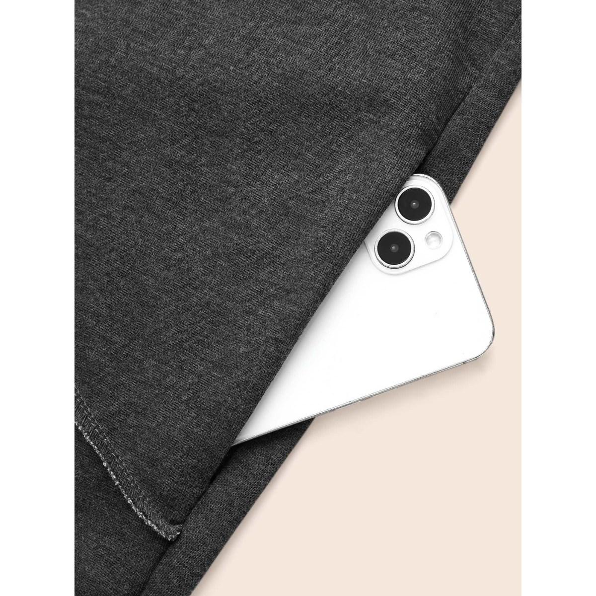 Plus Size Tucked Seam Drop Shoulder Sleeve Sweatshirt Women DimGray Casual Tucked seam Loose Round Neck Everyday Sweatshirts BloomChic 26/4X Product Image