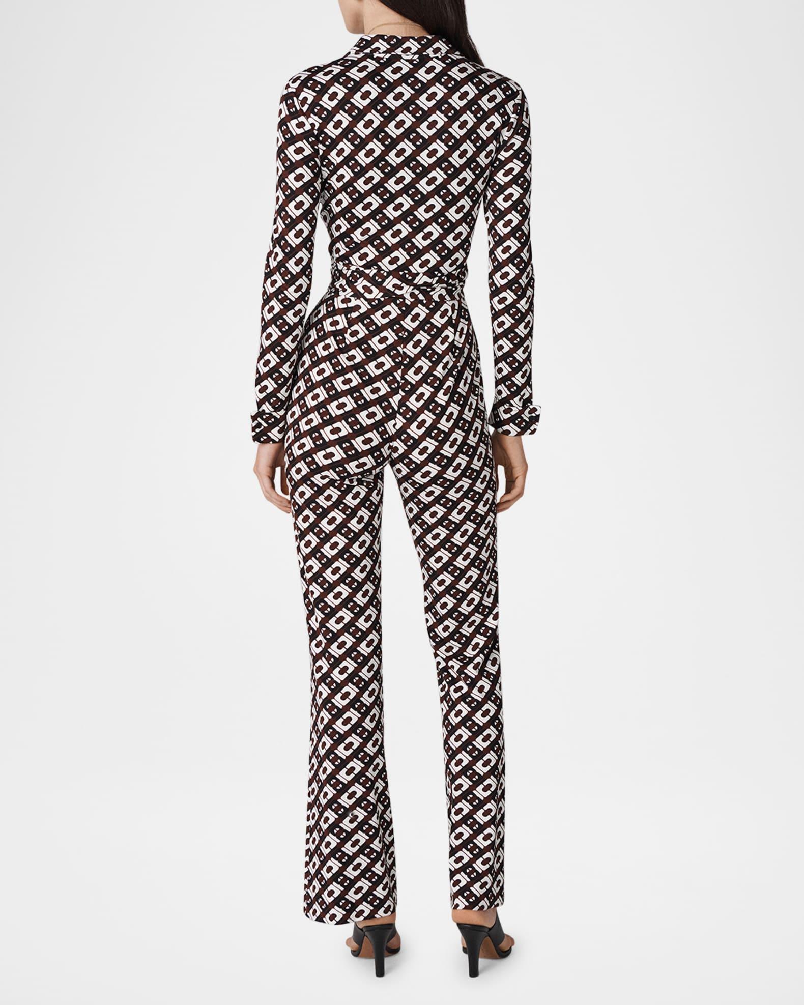 Michele Flared Geometric-Print Jumpsuit Product Image