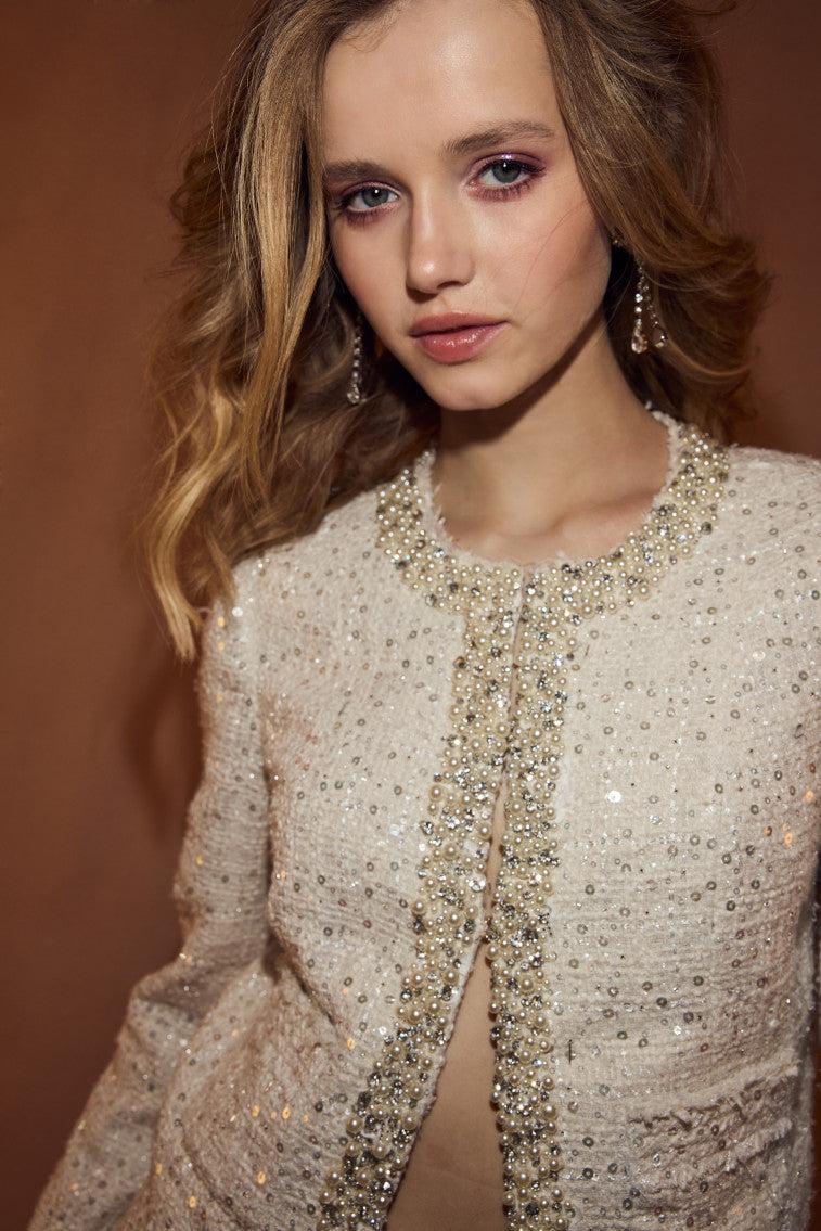 Vintra Embellished Tweed Jacket Product Image