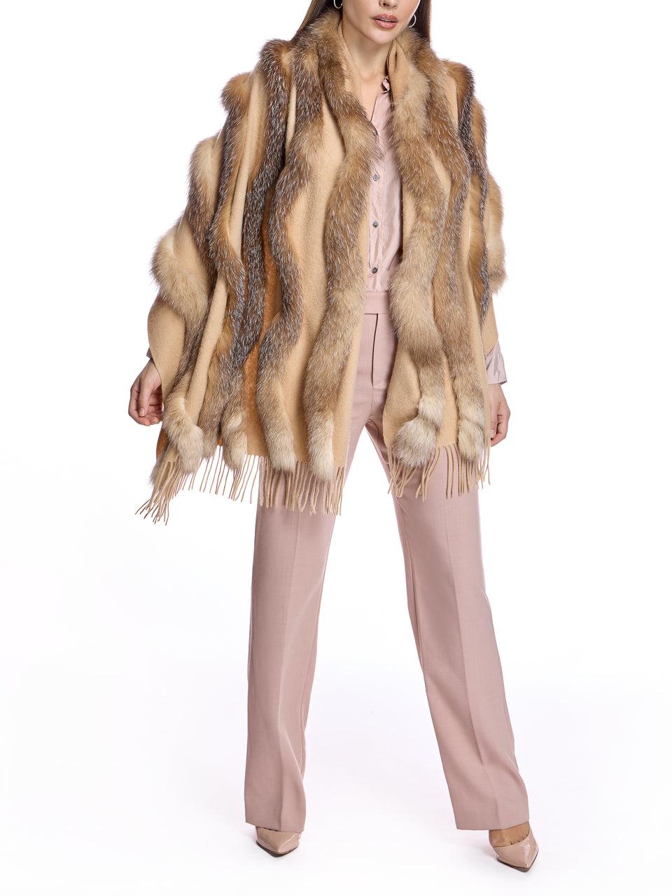 Julia & Stella Cashmere Stole With Fox Inserts Product Image