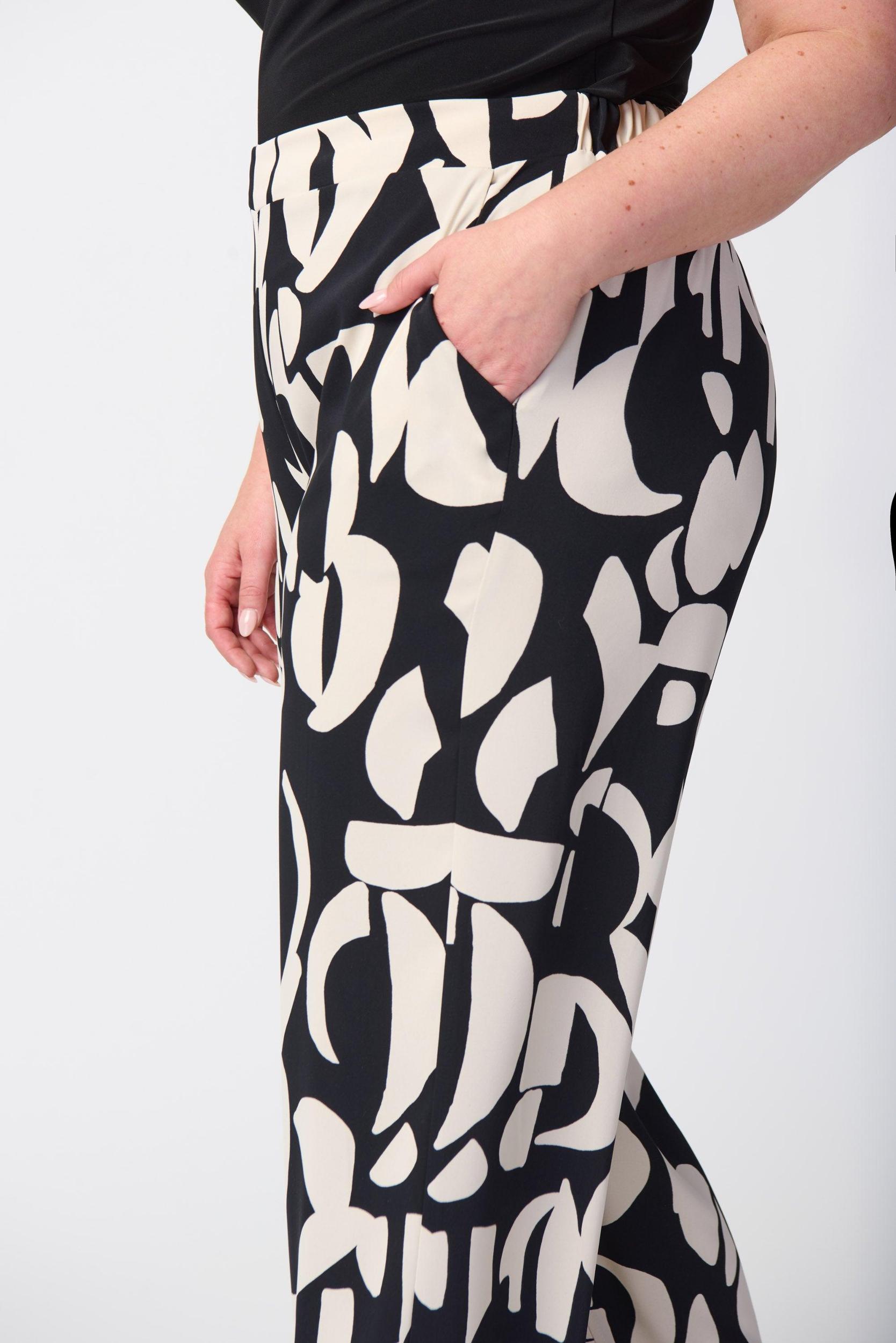 Abstract Print Woven Wide-Leg Pants Product Image