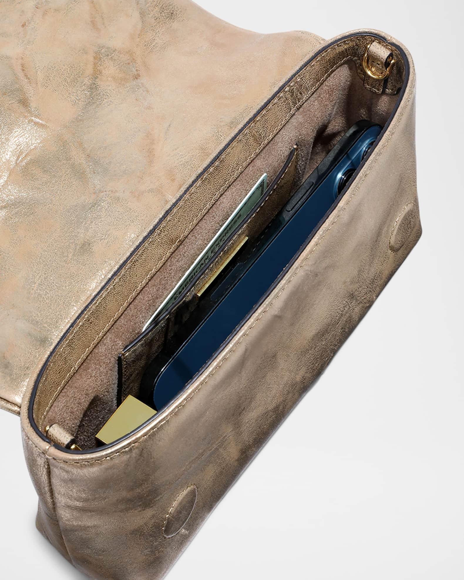 Molton Ruched Metallic Leather Crossbody Bag Product Image