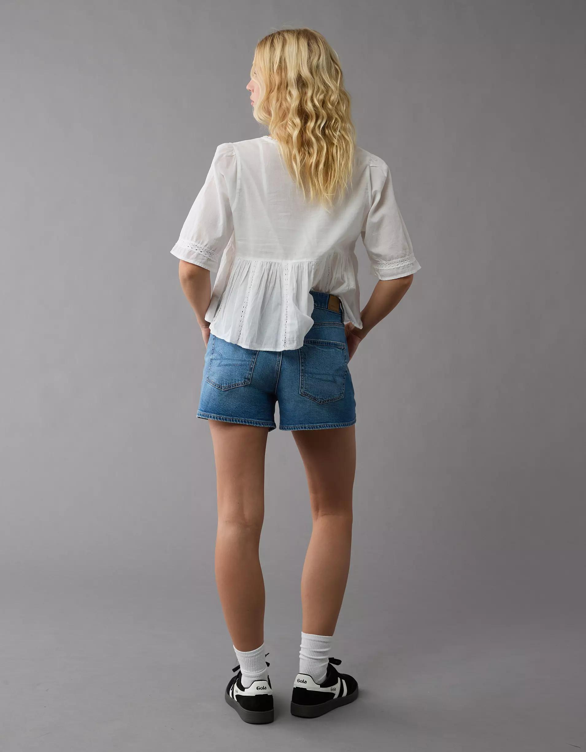 AE Strigid Super High-Waisted Relaxed Denim Short Product Image