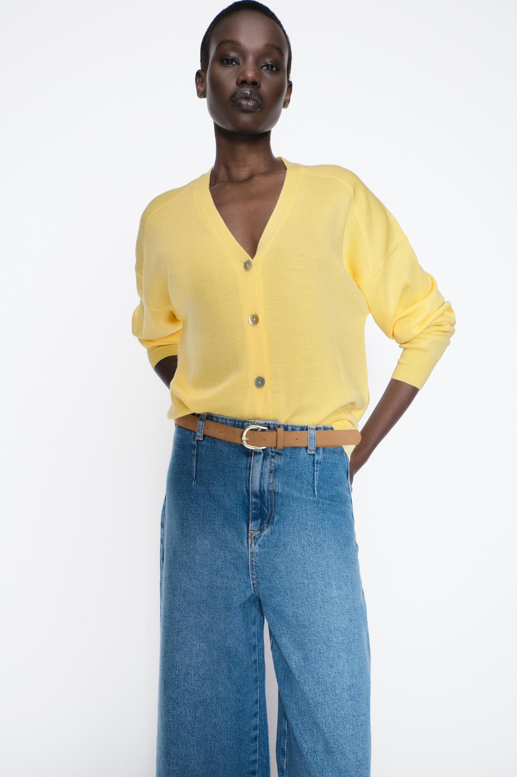 Z1975 BELTED HIGH RISE CROPPED WIDE LEG JEANS Product Image