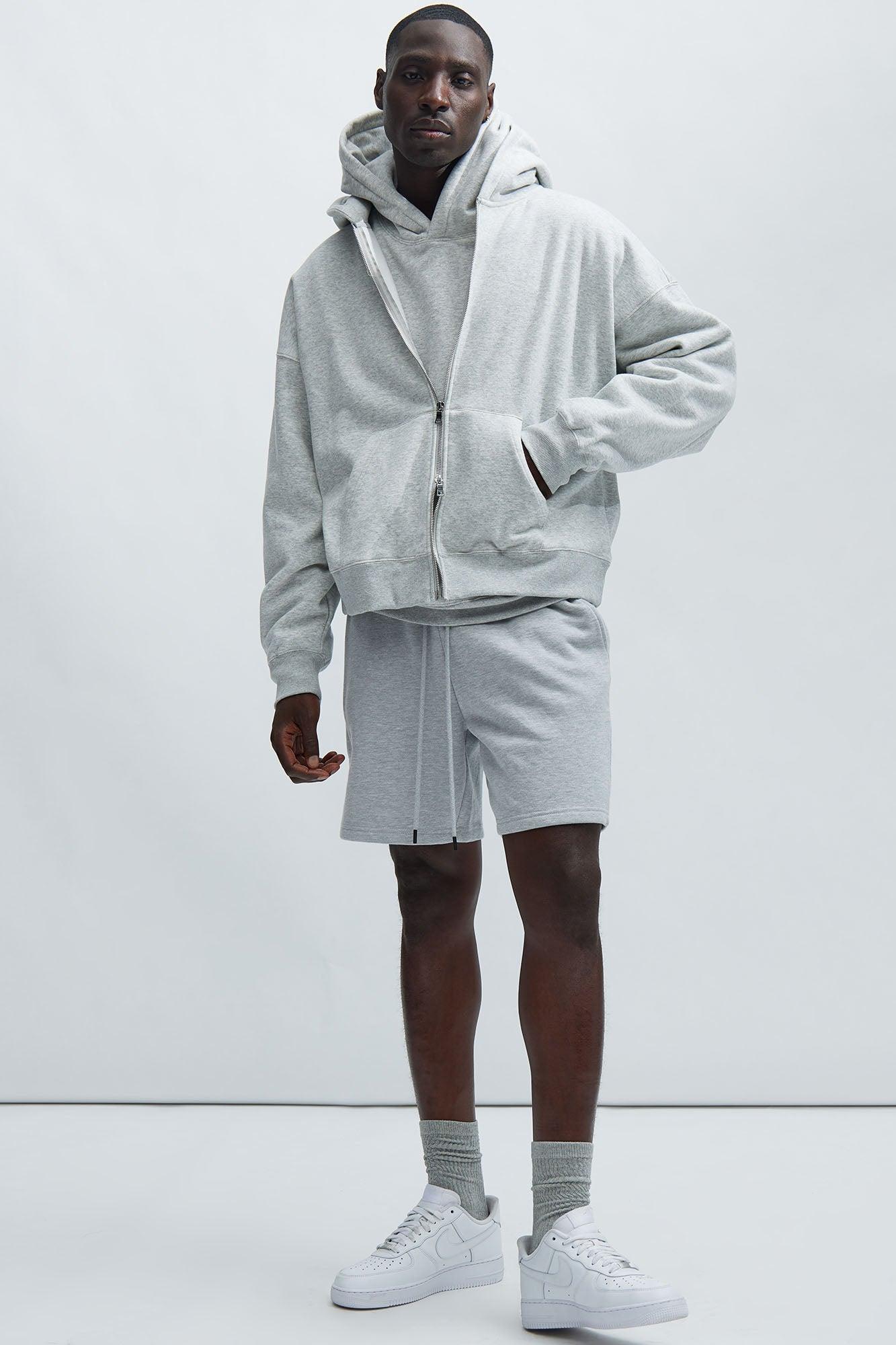 Tyson Oversized Heavyweight Zip Up - Heather Grey Product Image