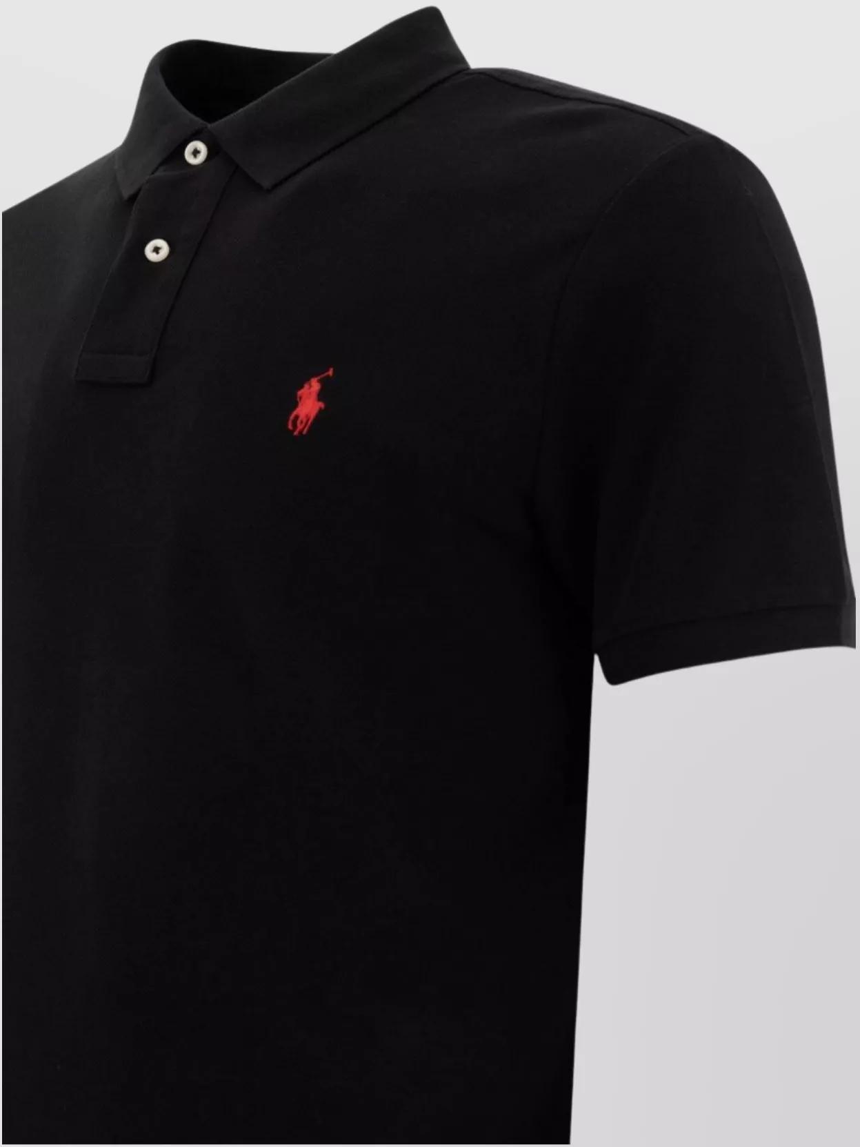POLO RALPH LAUREN Embroidered-logo Polo Shirt In Black Product Image