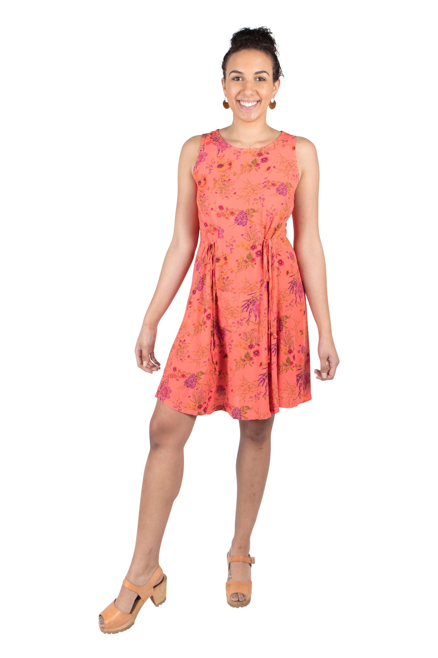 Tia Dress in Coral Floral Product Image