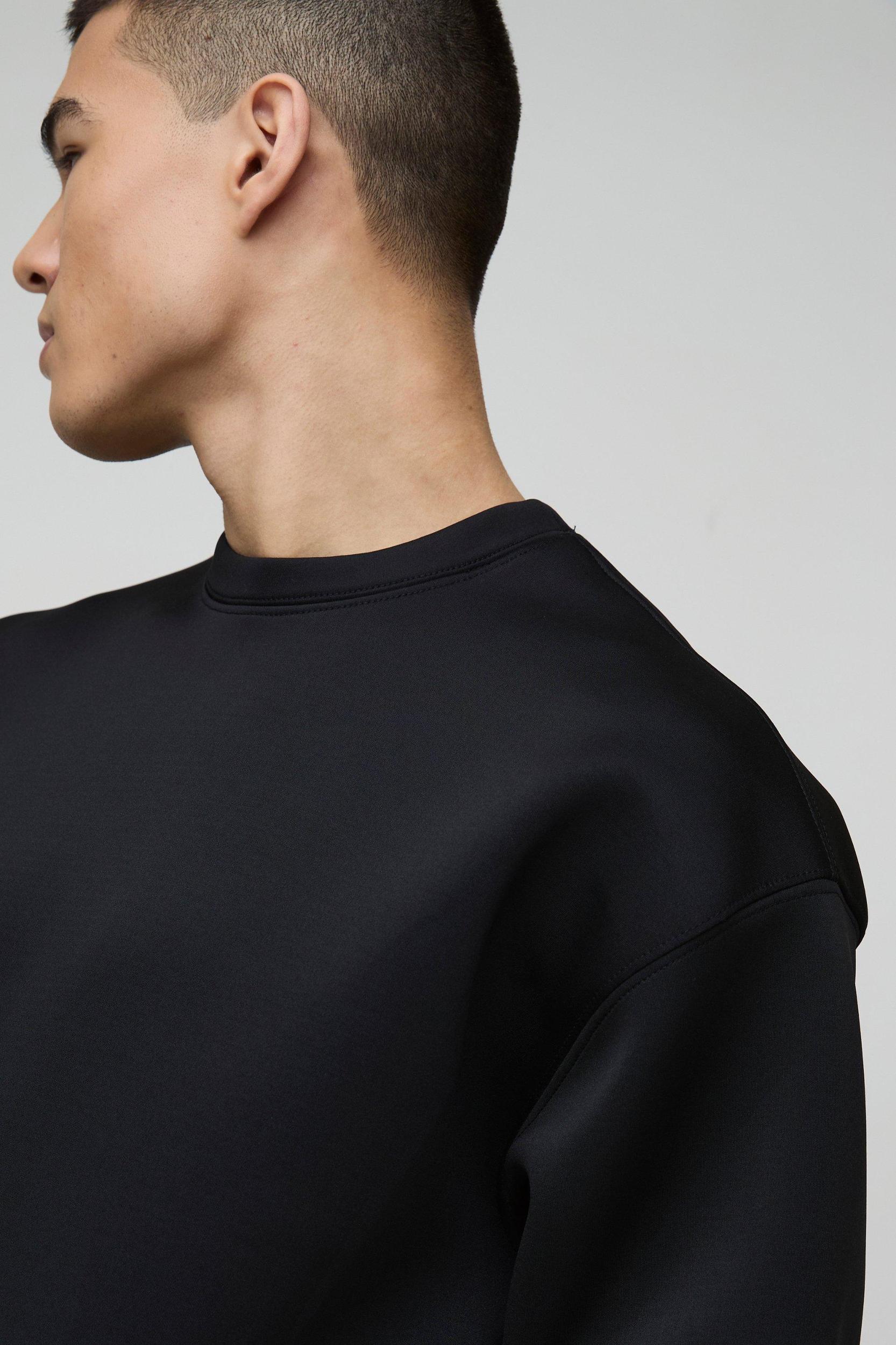 Oversized Boxy Bonded Scuba Sweatshirt | boohooMAN USA Product Image