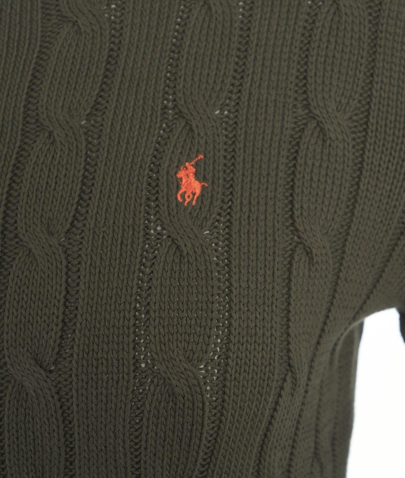 Cable-knit sweater with embroidered logo Product Image