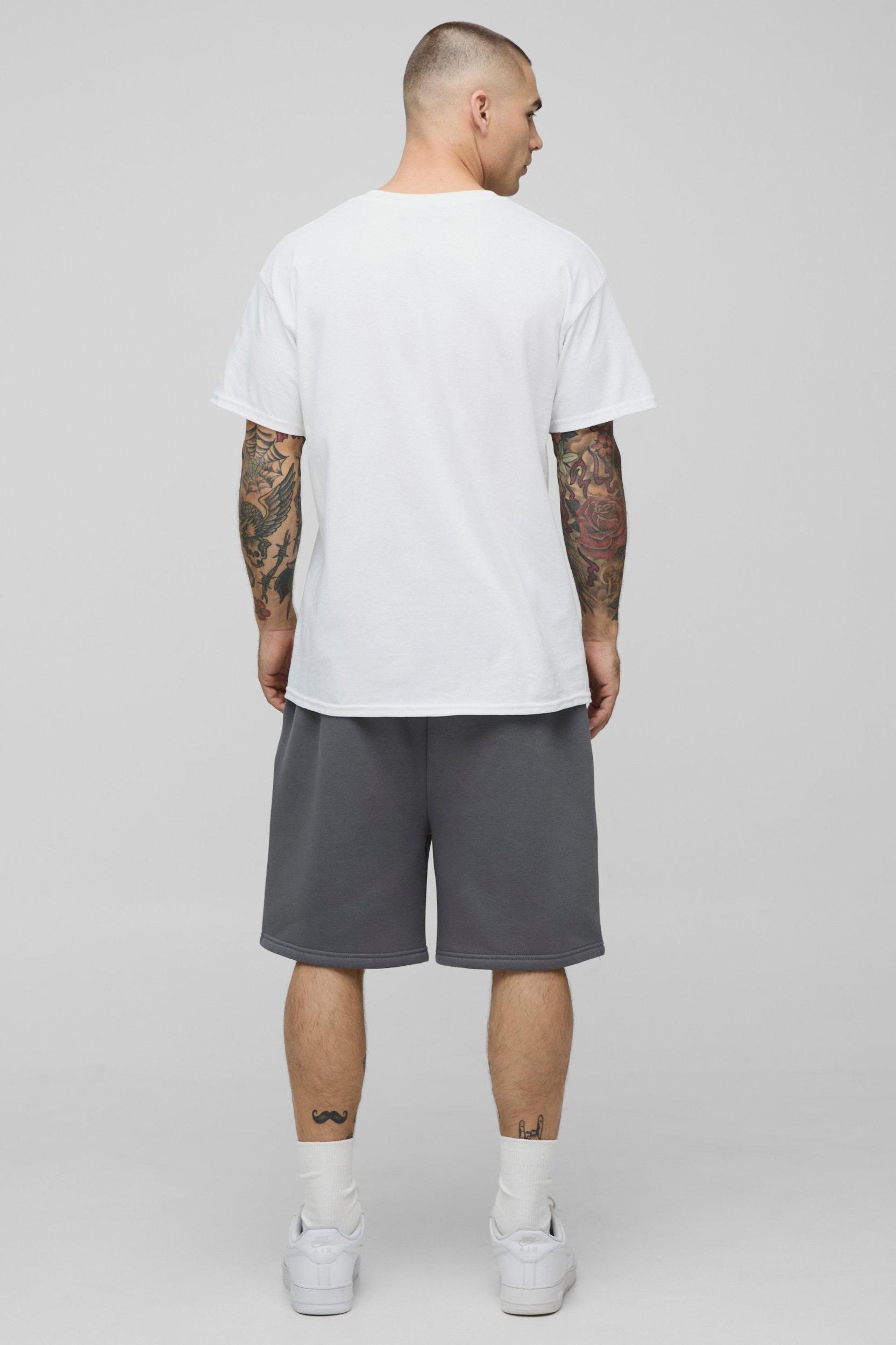 White Regular Fit Pye Stereo License Graphic T Shirt | boohooMAN USA Product Image