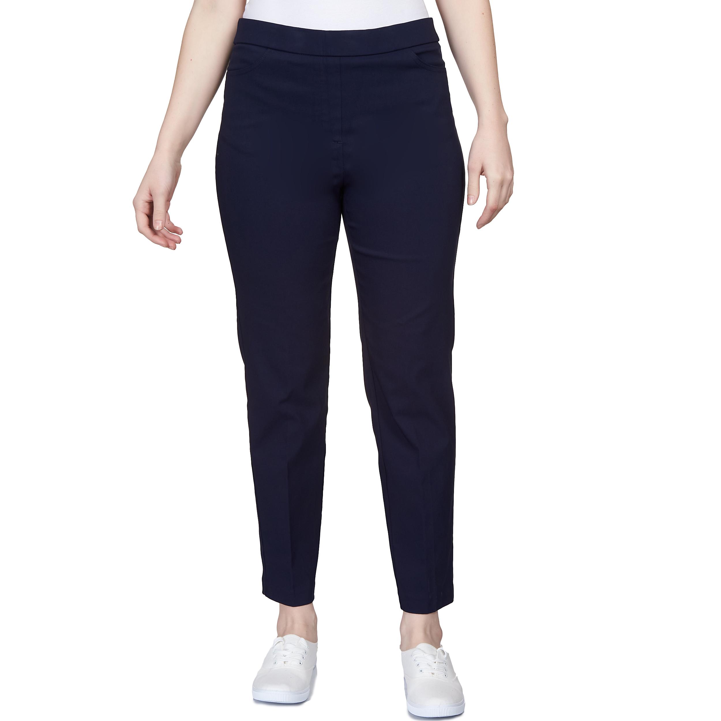 Alfred Dunner Petite Classic Allure Fit Proportioned Pant with Elastic Comfort Waistband Average Length Product Image