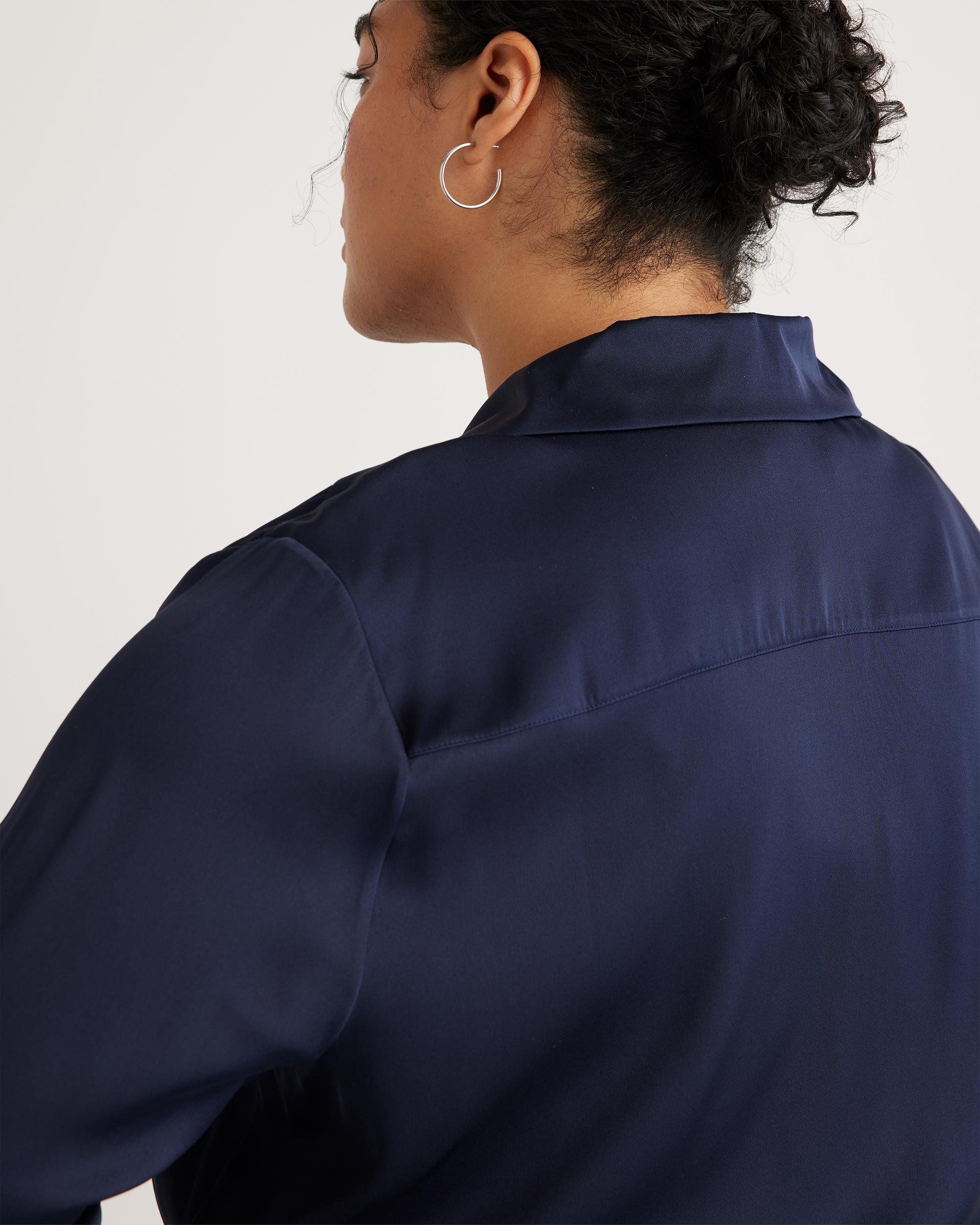 Quince | Women's Washable Stretch Silk Notch Collar Blouse Product Image