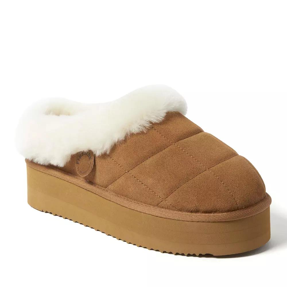 Fireside by Dearfoams Bendigo Women's Puff Platform Suede Clog Slippers,  Product Image