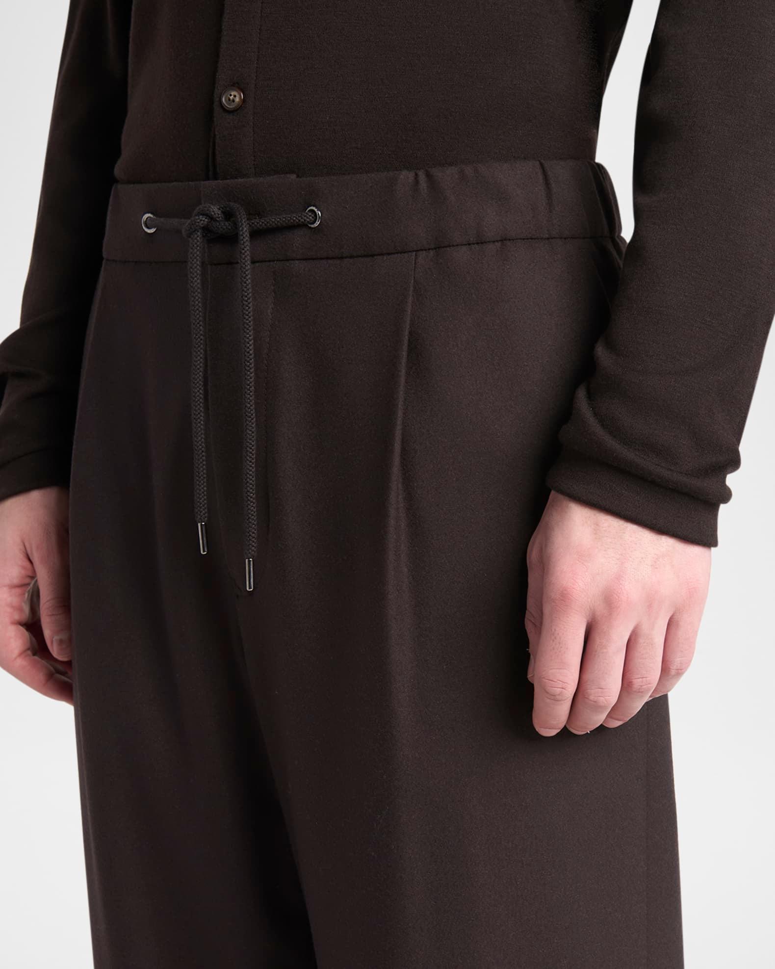 Men's Pleated Cashmere Stretch Drawstring Pants Product Image