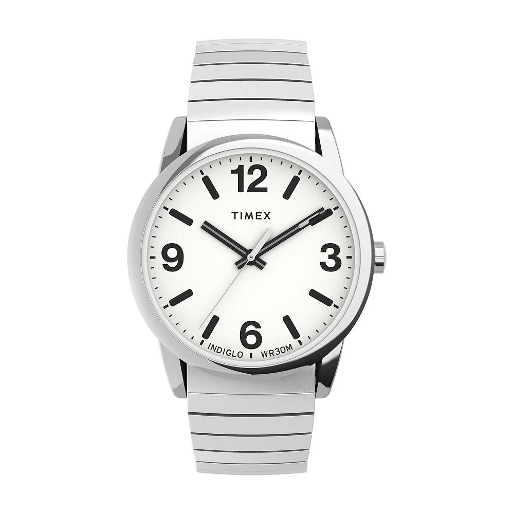 Timex® Easy Reader® Men's Bold Perfect Fit Expansion Band Watch - TW2U98800JT, Size: Medium, Silver Product Image