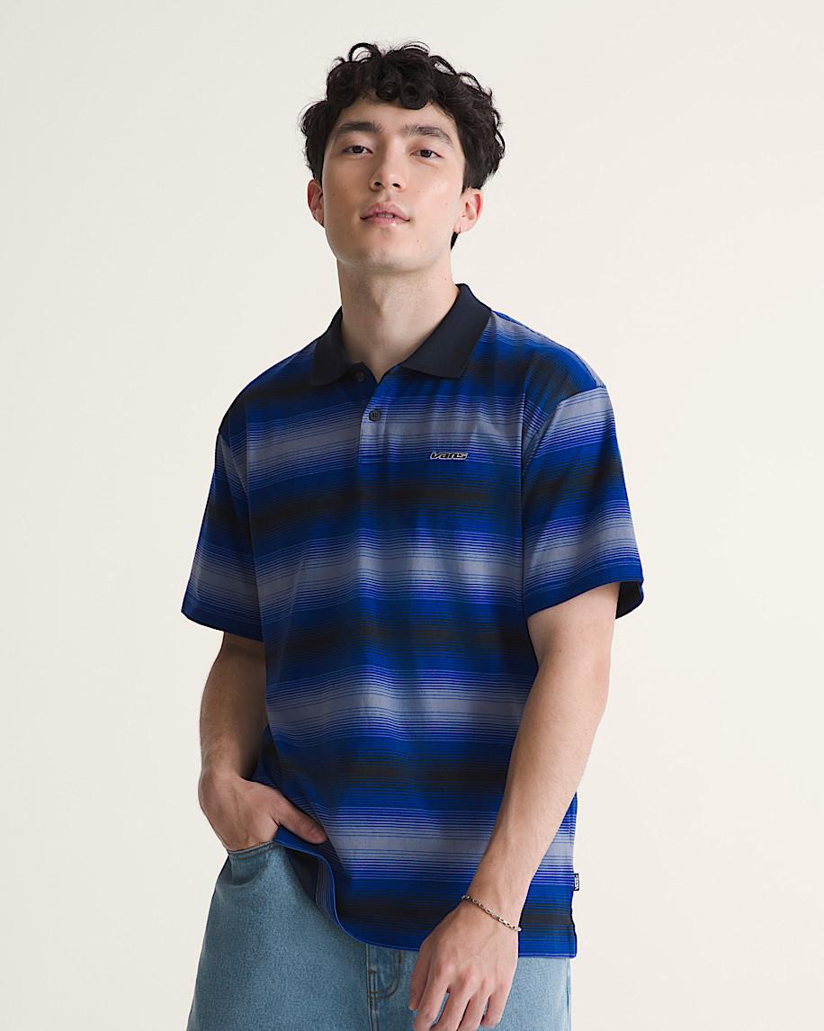 Molino Shadow Stripe Polo Shirt in Royal Cobalt Blue| Vans US Product Image