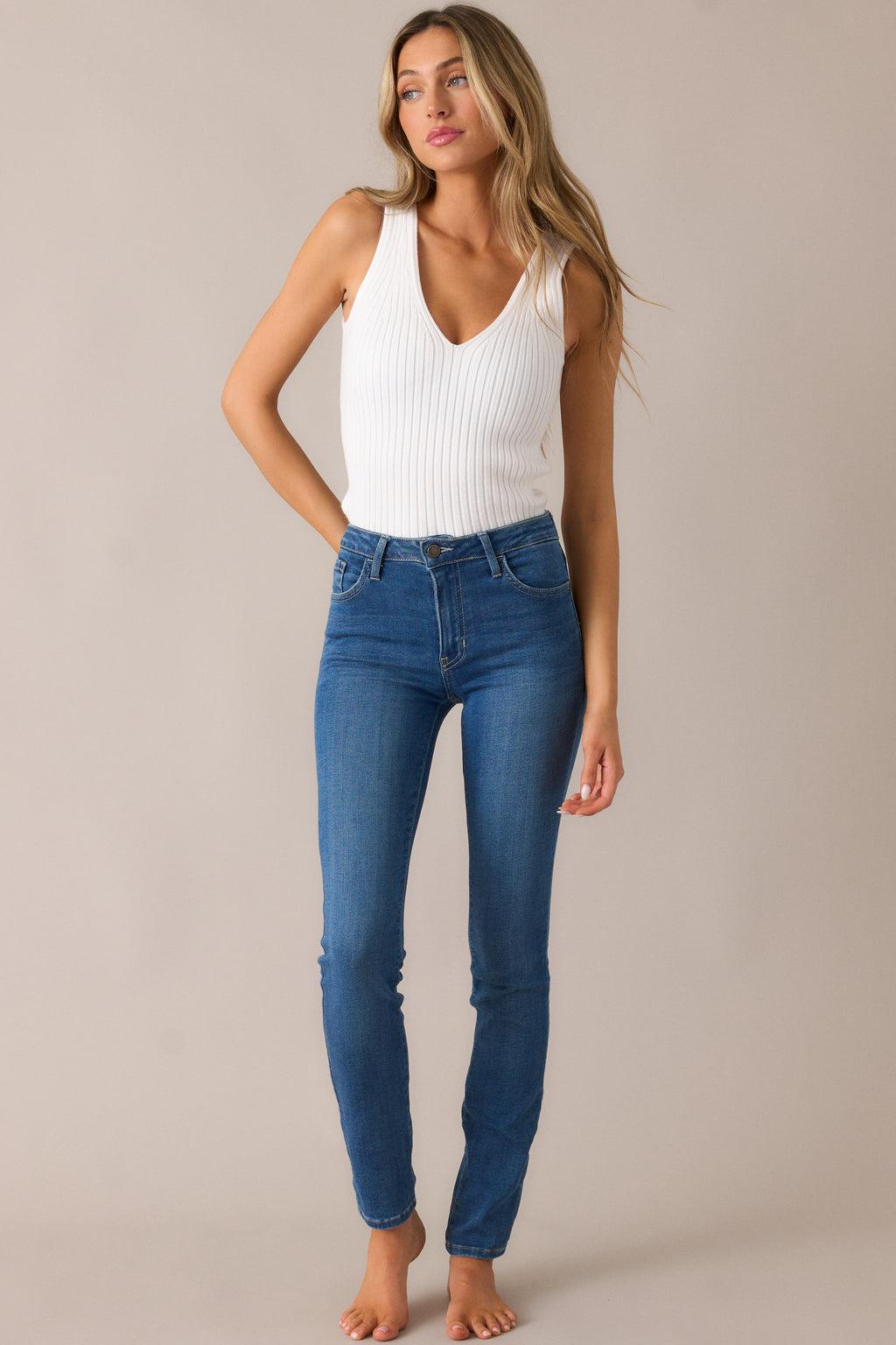 Take A Moment Medium Wash Skinny Jeans Product Image