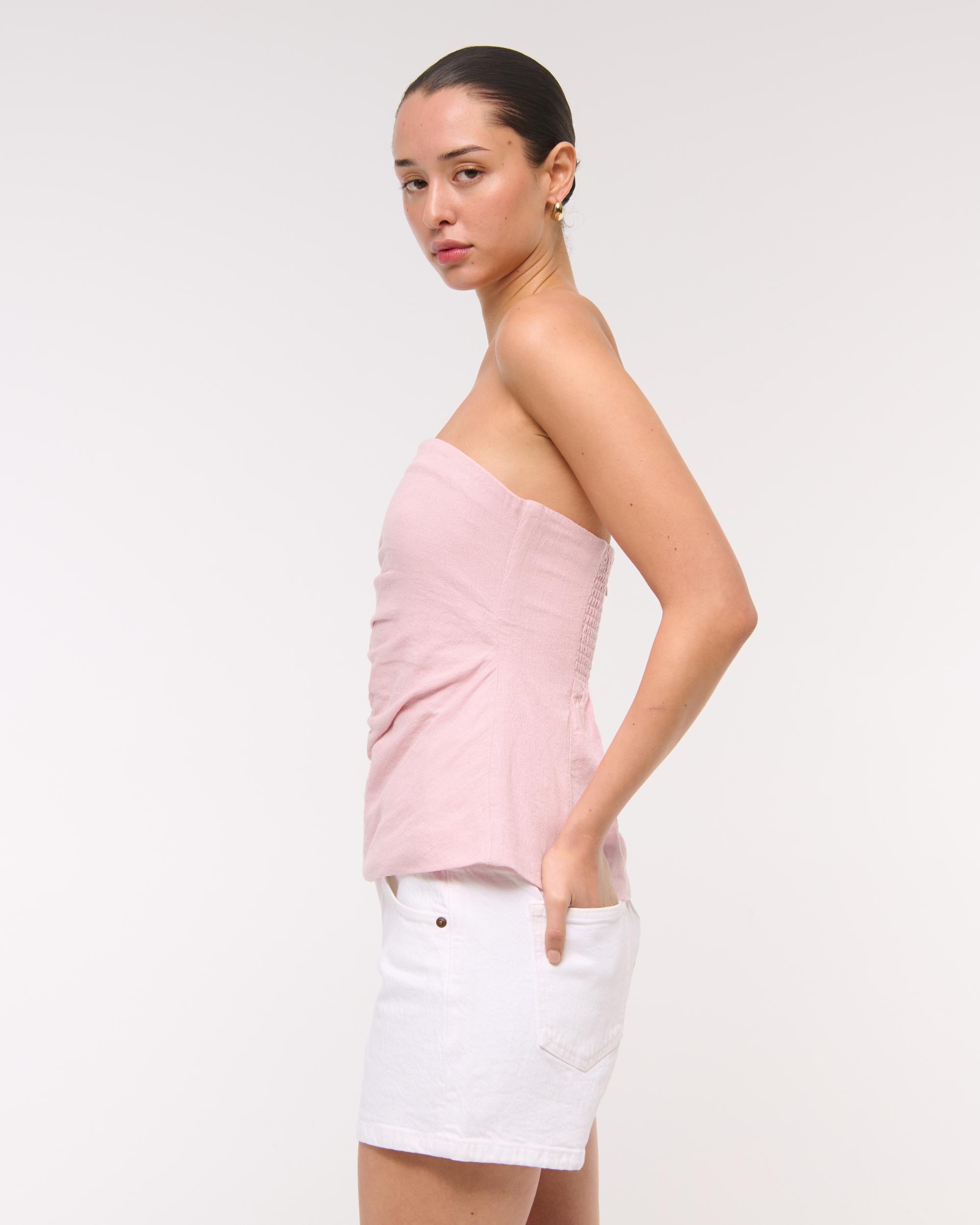 Linen-Blend Tube Top Product Image