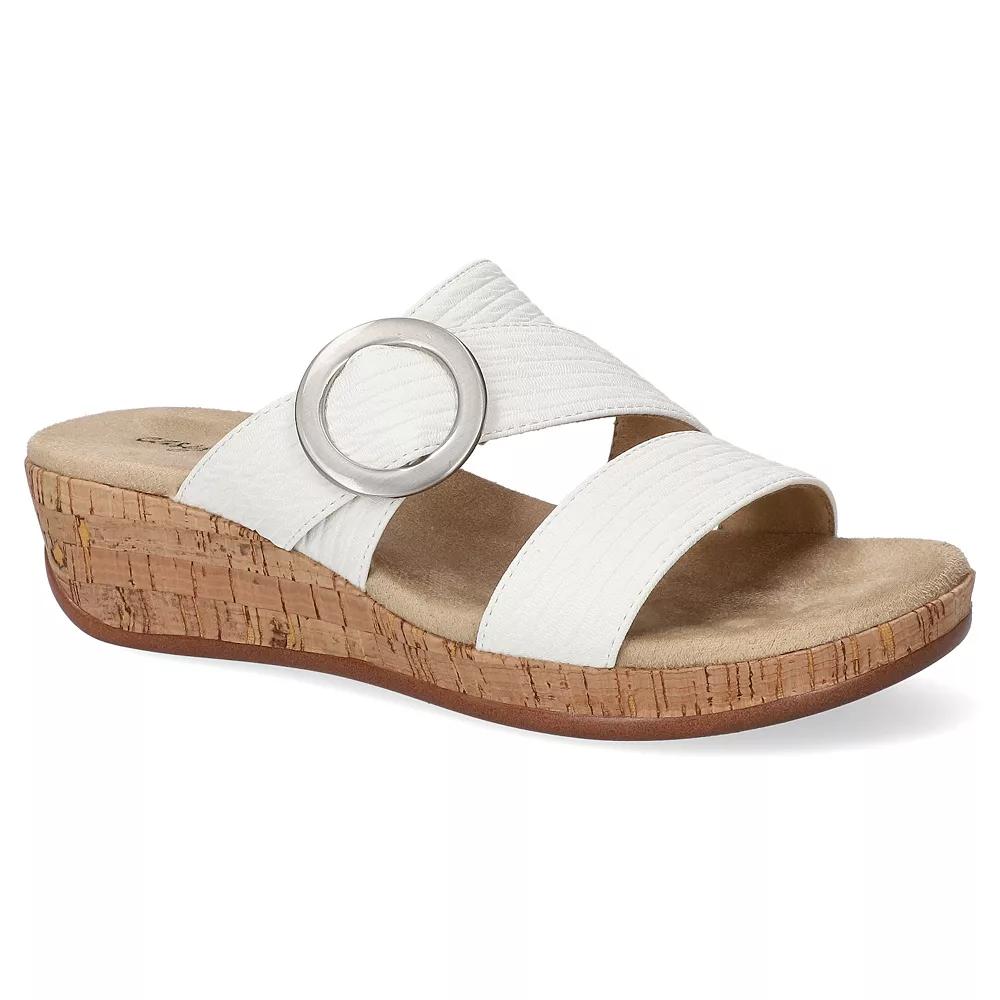 Easy Street Mina Women's Slide Wedge Sandals, Size: 11, White Wave Product Image