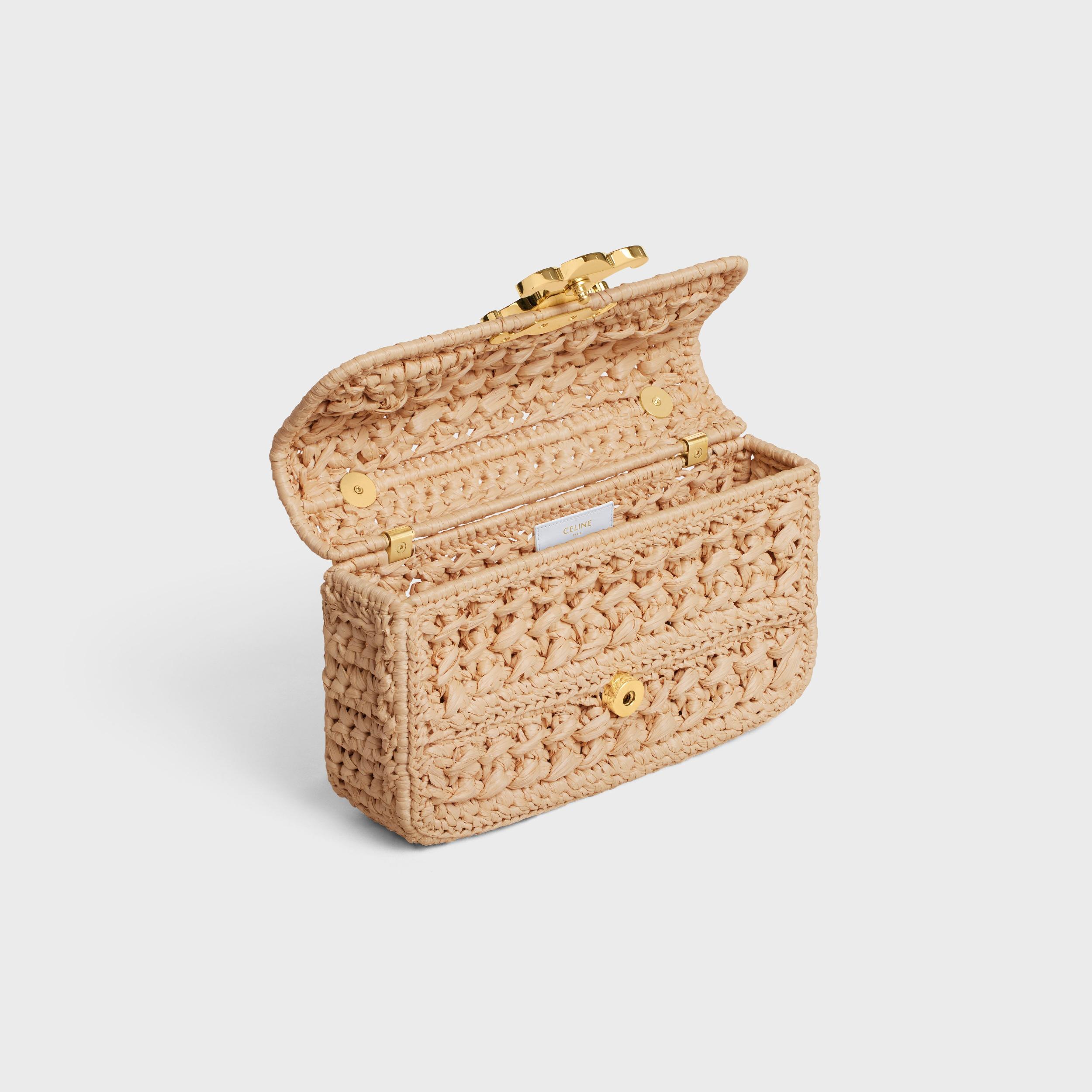 CHAIN SHOULDER BAG CLAUDE IN RAFFIA EFFECT TEXTILE Product Image