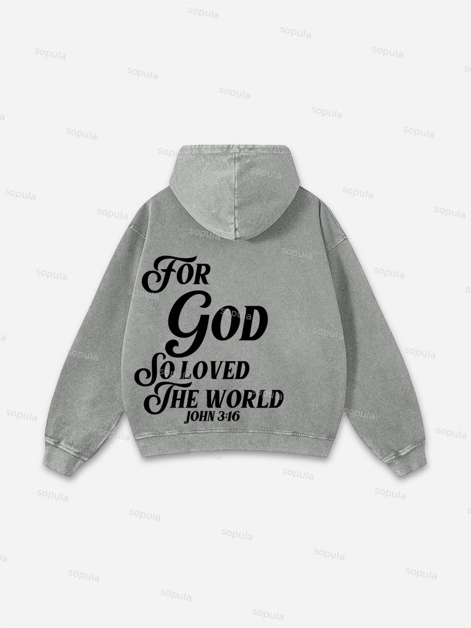 Sopula For God So Loved The World Graphic Washed Hoodie Product Image