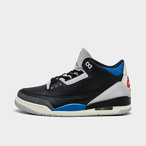 Jordan Mens Air Retro 3 Basketball Shoes in Black/Chile Red/Neutral Grey Product Image