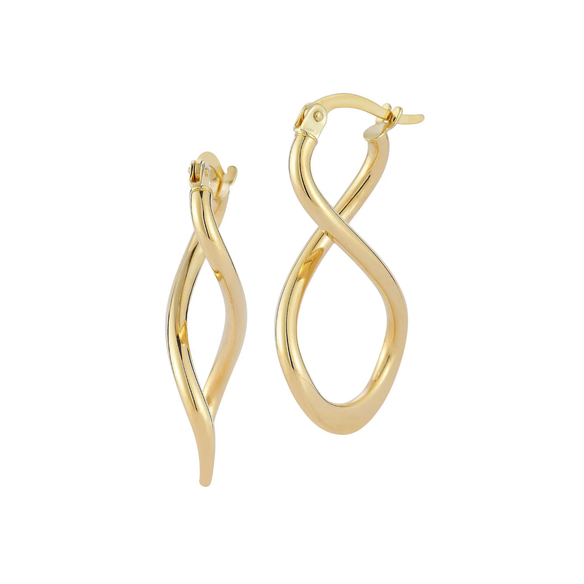 LUMINOR GOLD 14k Gold Infinity Hoop Earrings, Women's Product Image