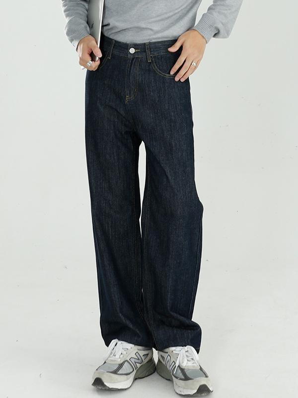 Men's Black Line Design Straight Leg Jean Product Image