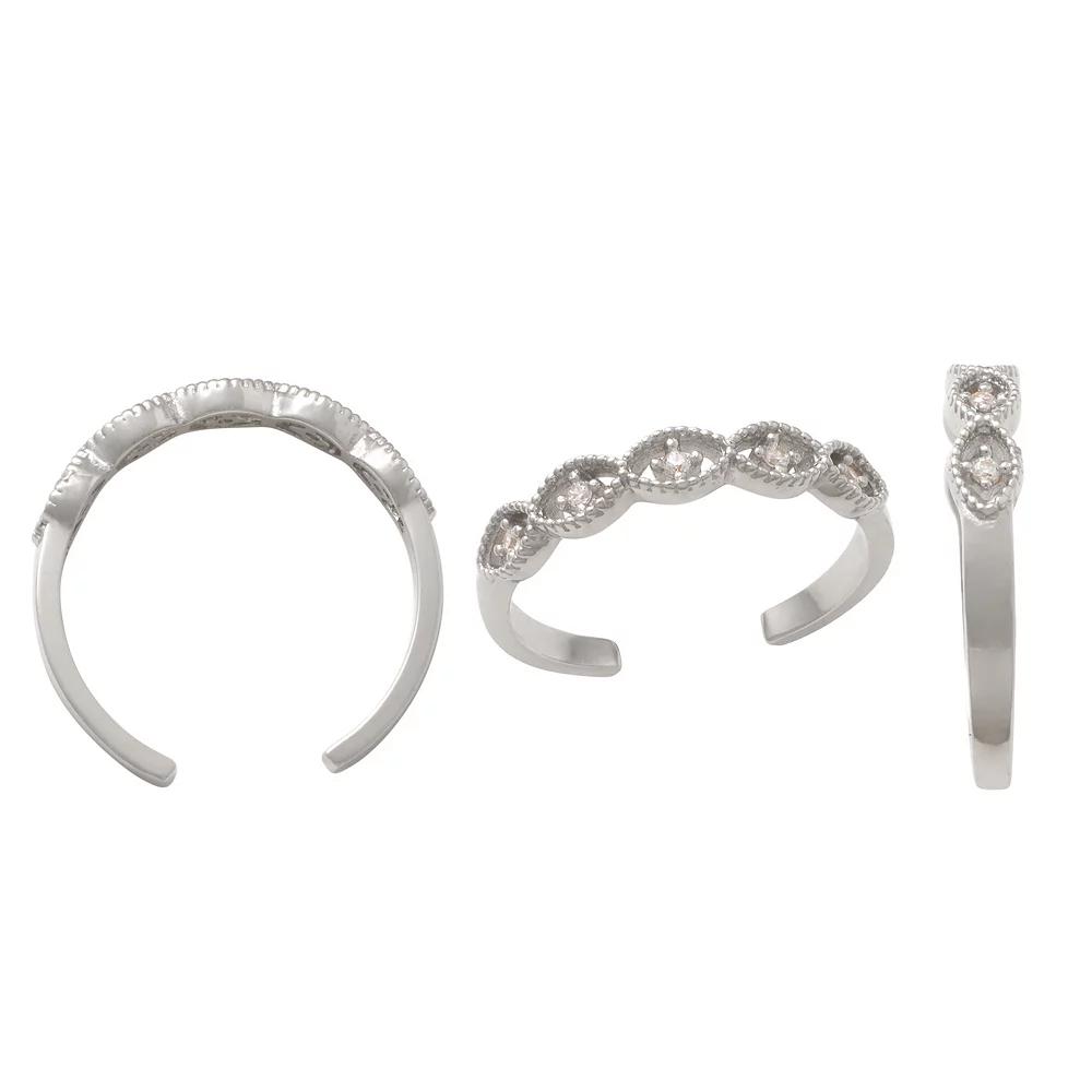 Amella Jewels Sterling Silver Cubic Zirconia Evil Eye Toe Ring, Women's Product Image