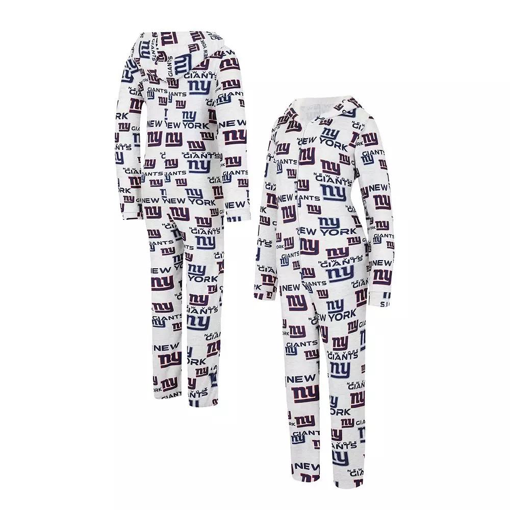 Women's Concepts Sport Cream New York Giants Docket Hoodie Full-Zip Union Suit,  Product Image
