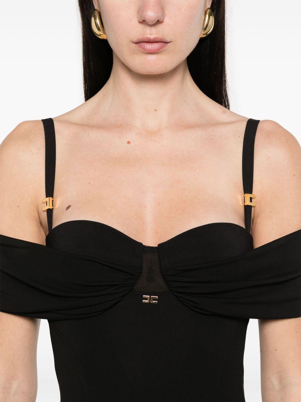 corset-style crepe maxi dress Product Image