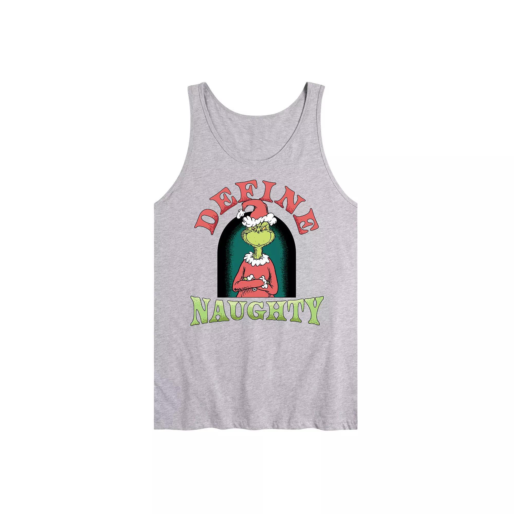 Men's Dr. Seuss The Grinch Define Naughty Graphic Tank Top,  Product Image