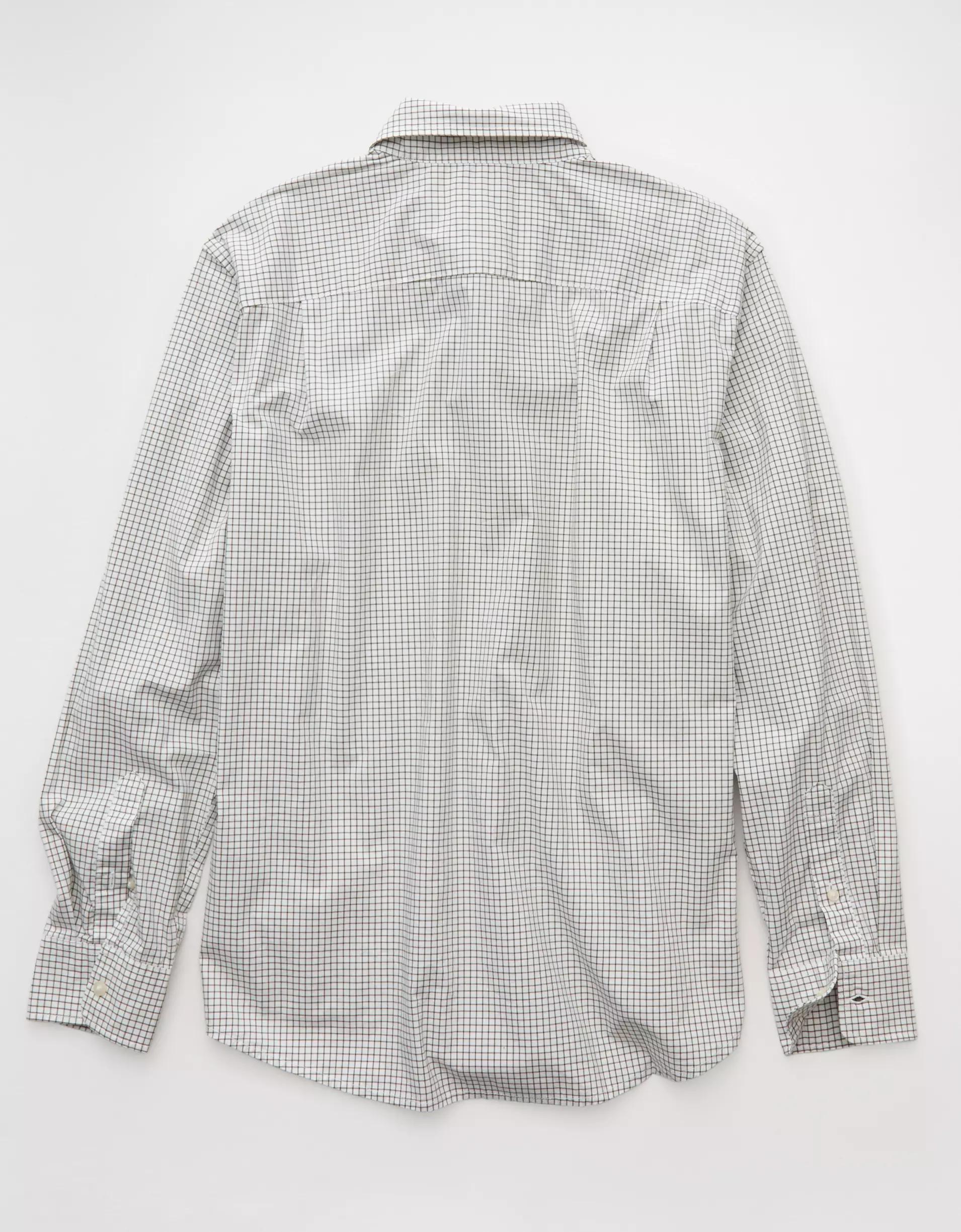 AE Everyday Relaxed Fit Plaid Button-Up Shirt Product Image