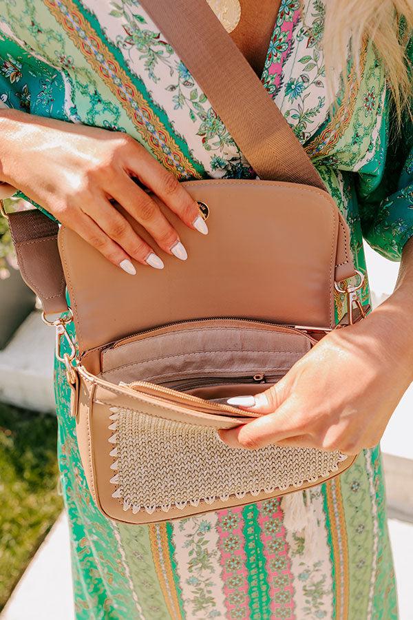 Vacay Ready Woven Crossbody in Iced Latte Product Image