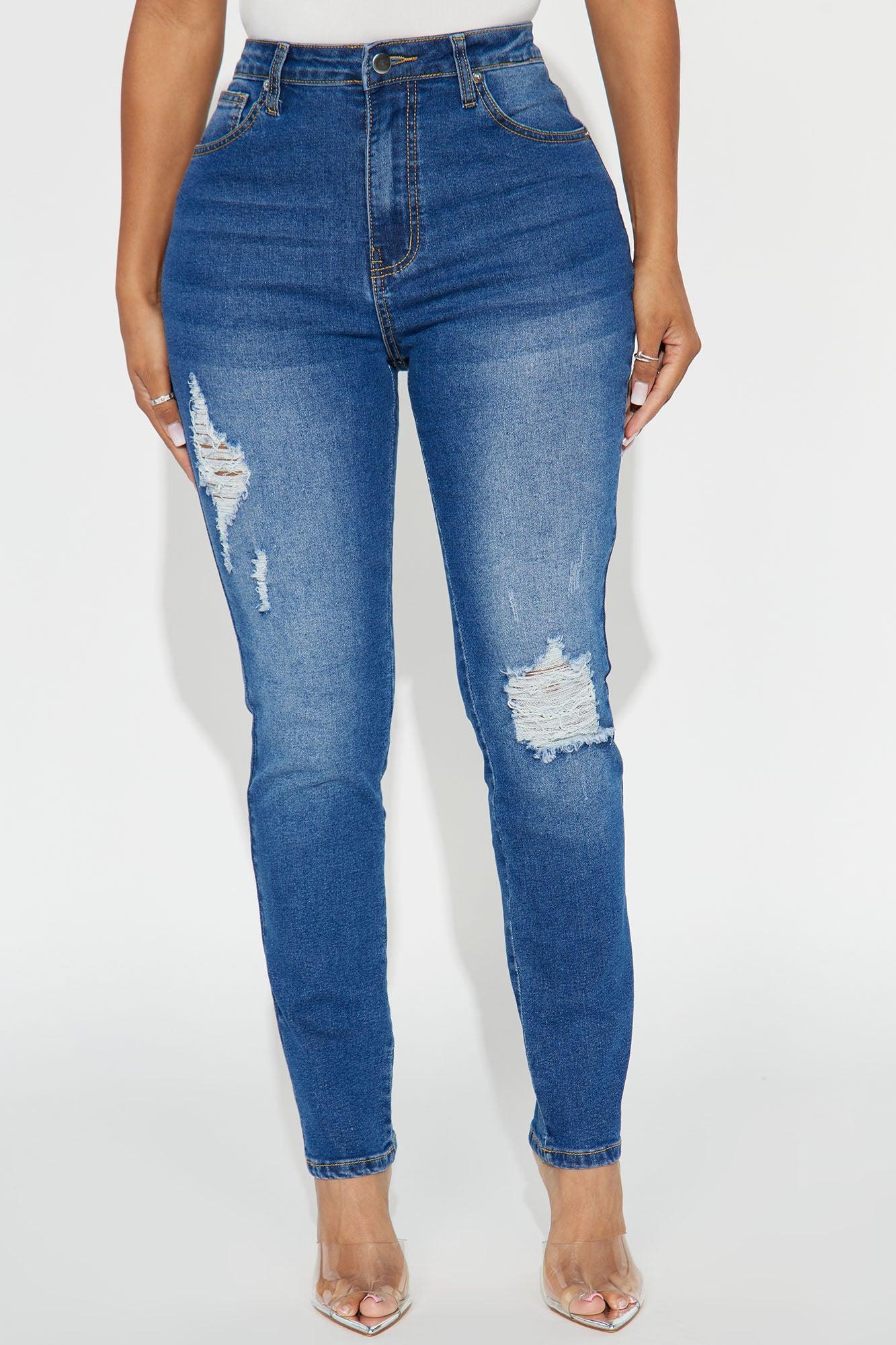 Call It Love Stretch Ripped Skinny Jeans - Dark Wash Product Image
