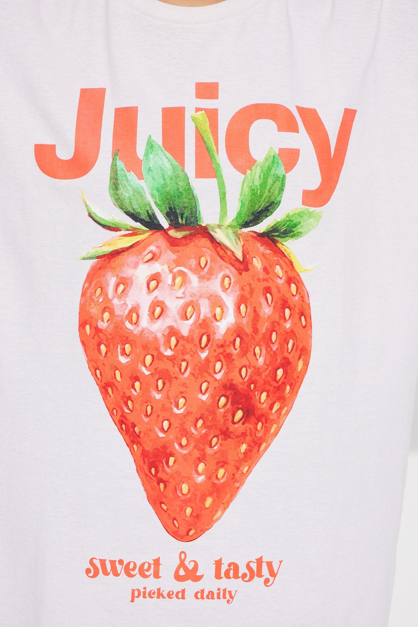 Juicy Summer Oversized Washed Tee - White Product Image