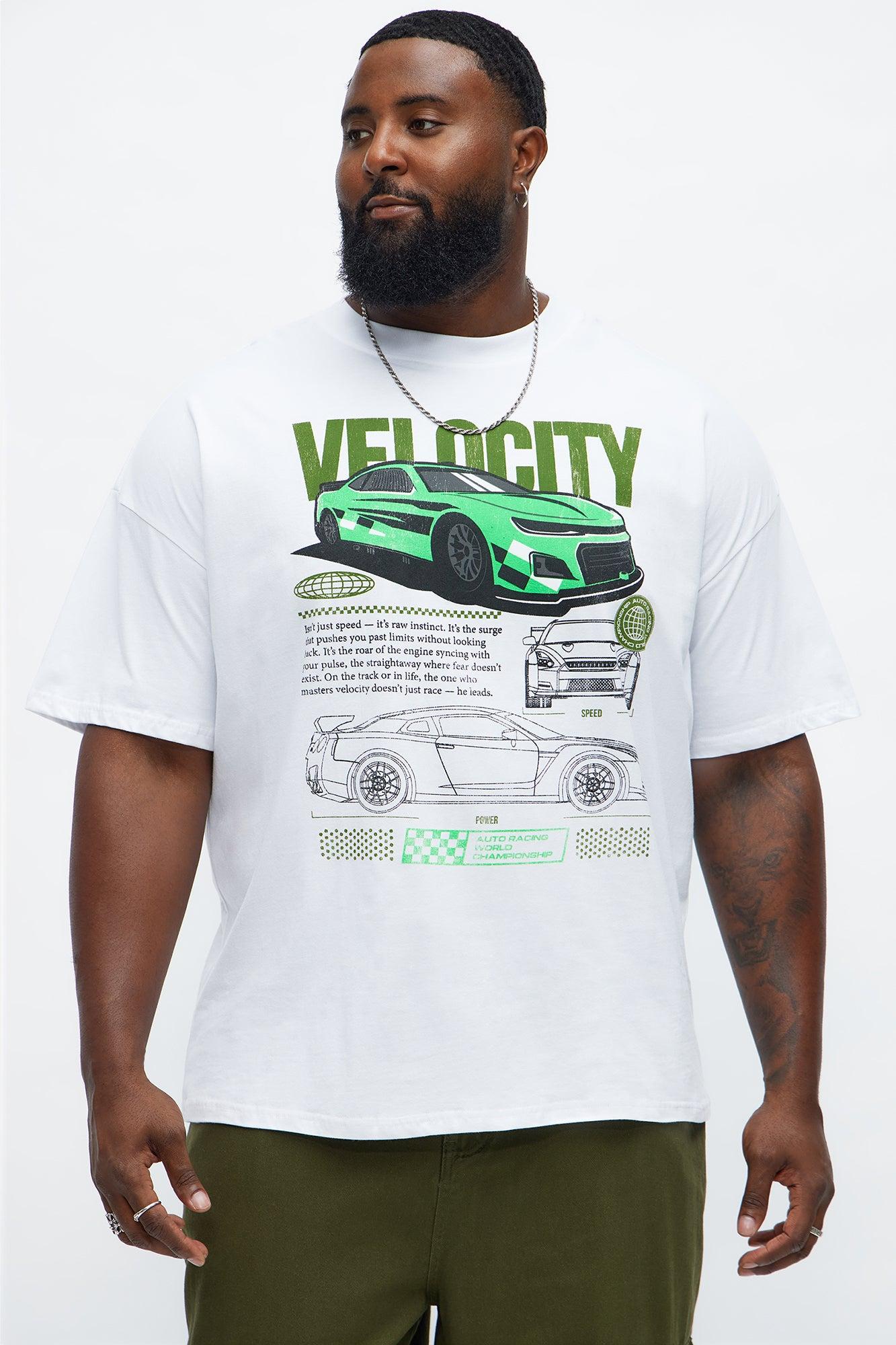Velocity Oversized Short Sleeve Tee - White Male Product Image