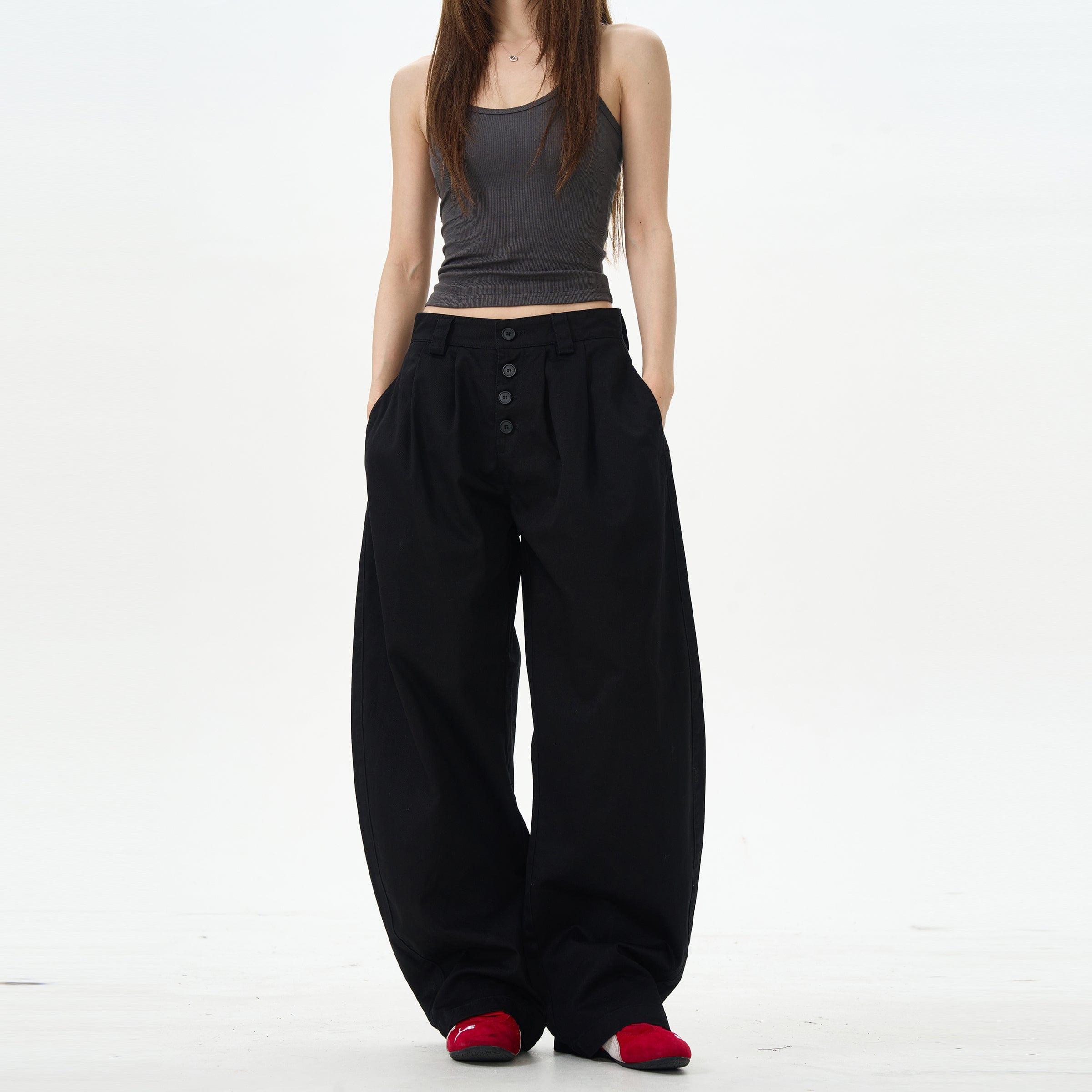 RT No. 12572 PLEATED WIDE STRAIGHT PANTS Product Image