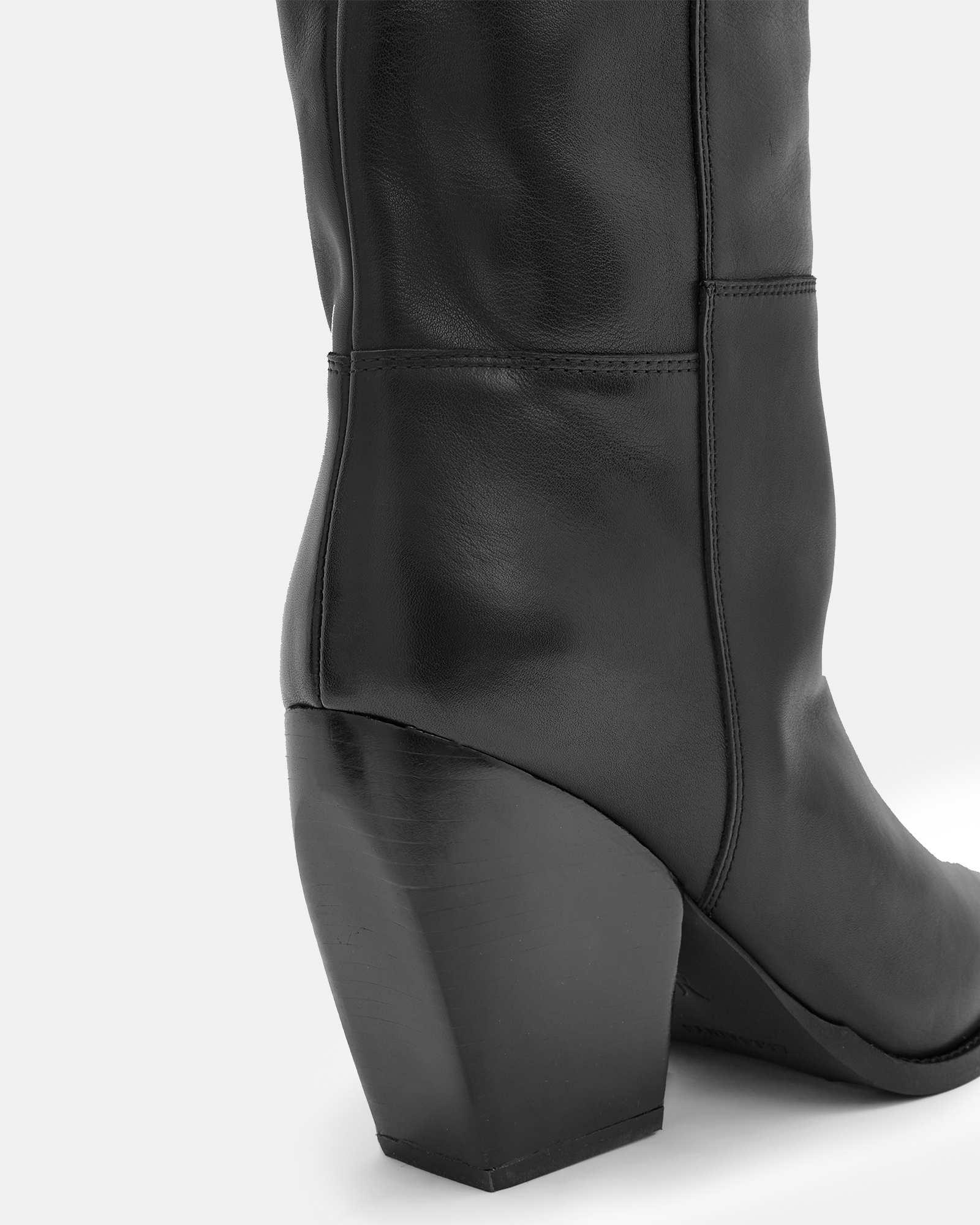 Reina Knee High Pointed Leather Boots Product Image