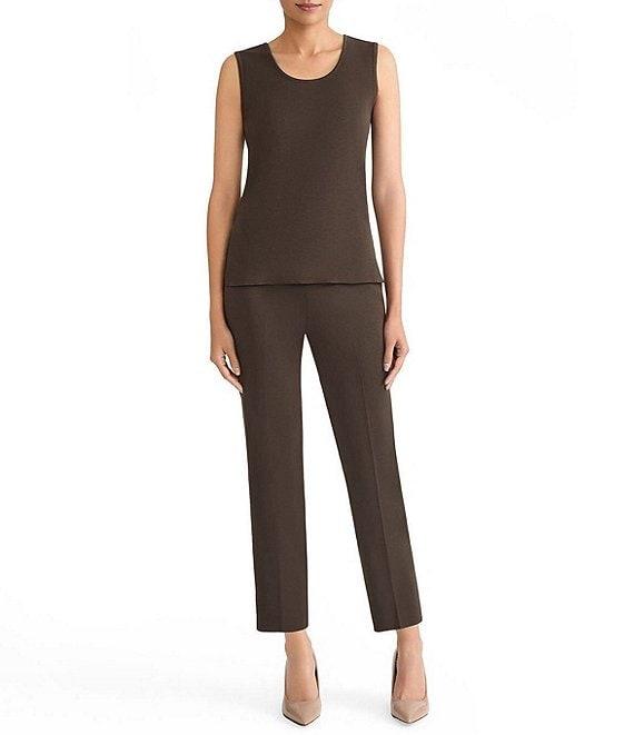 Ming Wang Knit Scoop Neck Sleeveless Tank Product Image