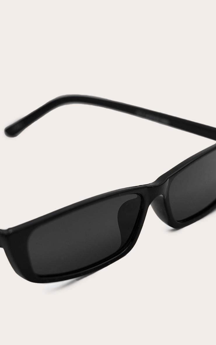 Black Slim Rectangular Lense Sunglasses Product Image