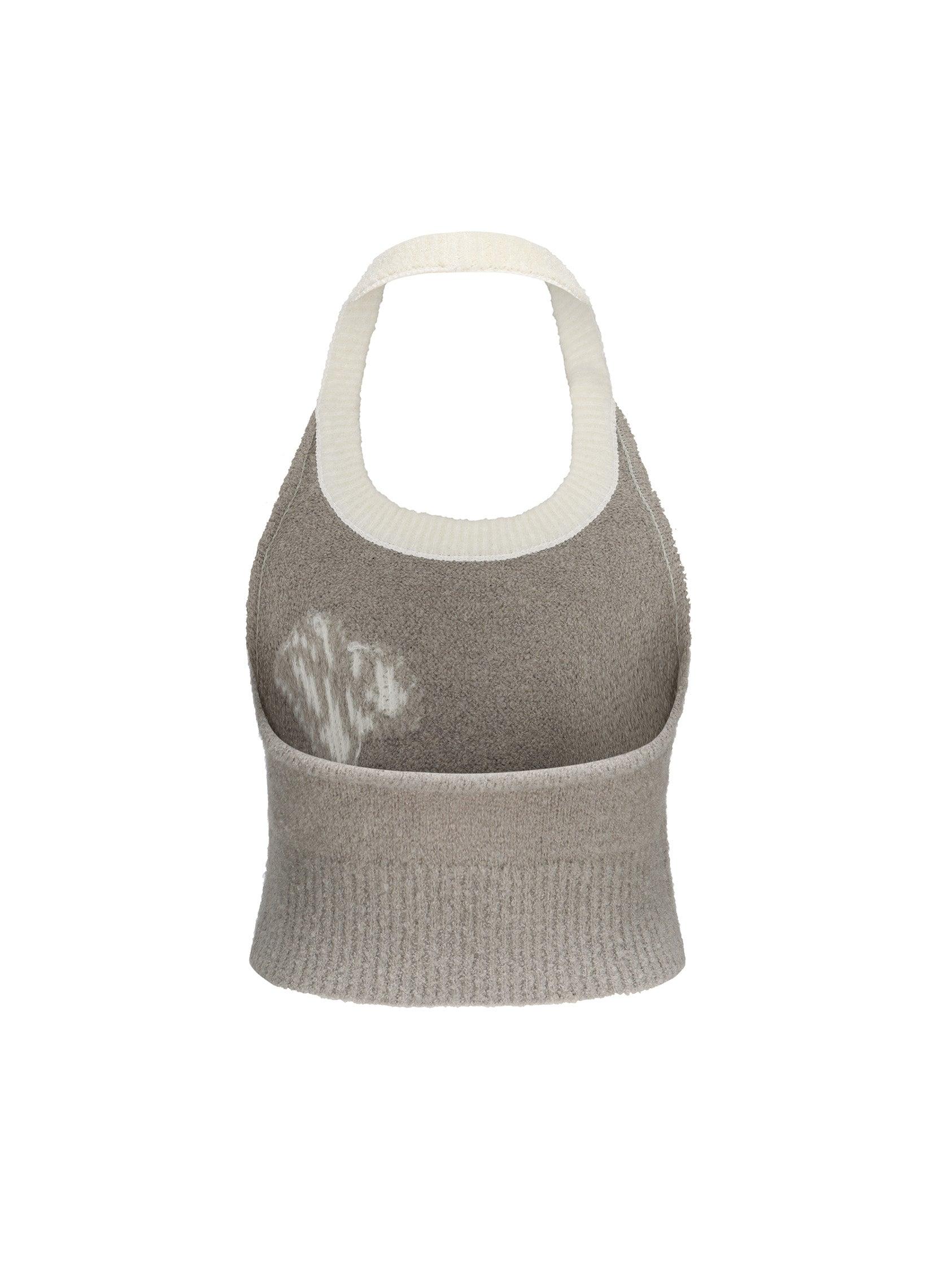 Macie Knit Halter Top (Grey) (Final Sale) Product Image