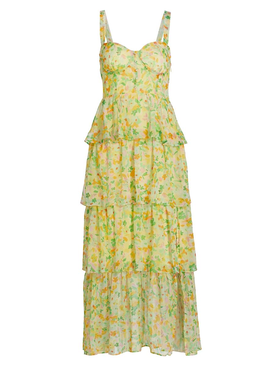Womens Midsummer Tiered Floral Maxi Dress Product Image