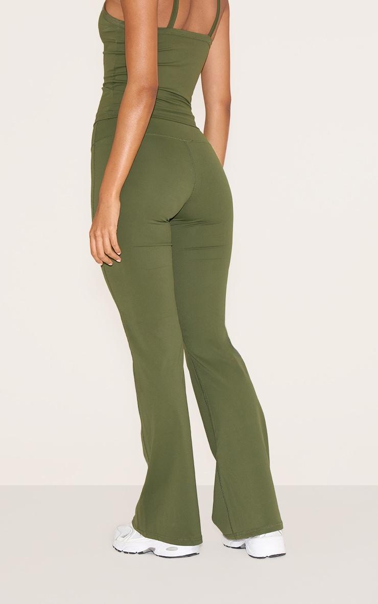 Khaki Sculpt Wrap Waist Yoga Pants Product Image