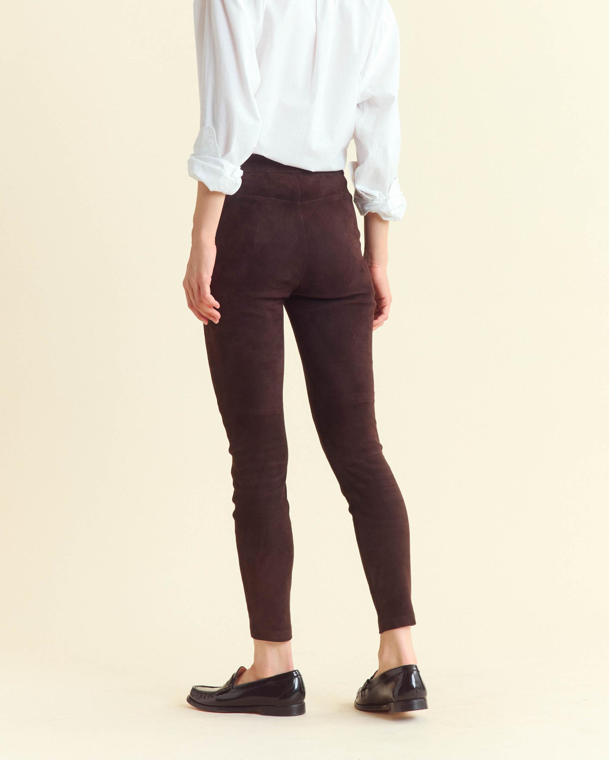 Stretch Suede Fly Front Legging -  Product Image