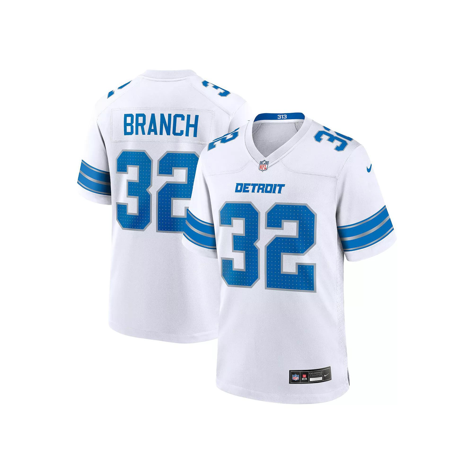 Men's Nike Brian Branch White Detroit Lions White Game Jersey,  Product Image