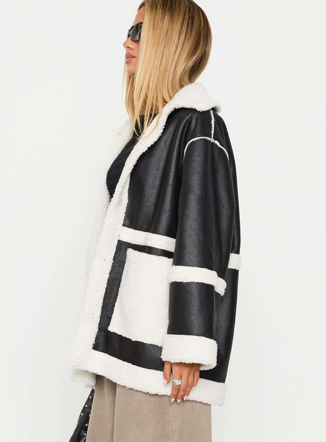 Lexie Faux Leather Jacket Black Product Image