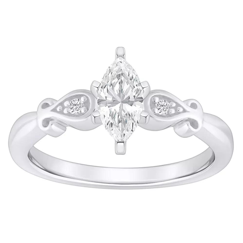 Alyson Layne 14k Gold 1/2 Carat T.W. Diamond Marquise Cut Engagement Ring, Womens White Gold Product Image