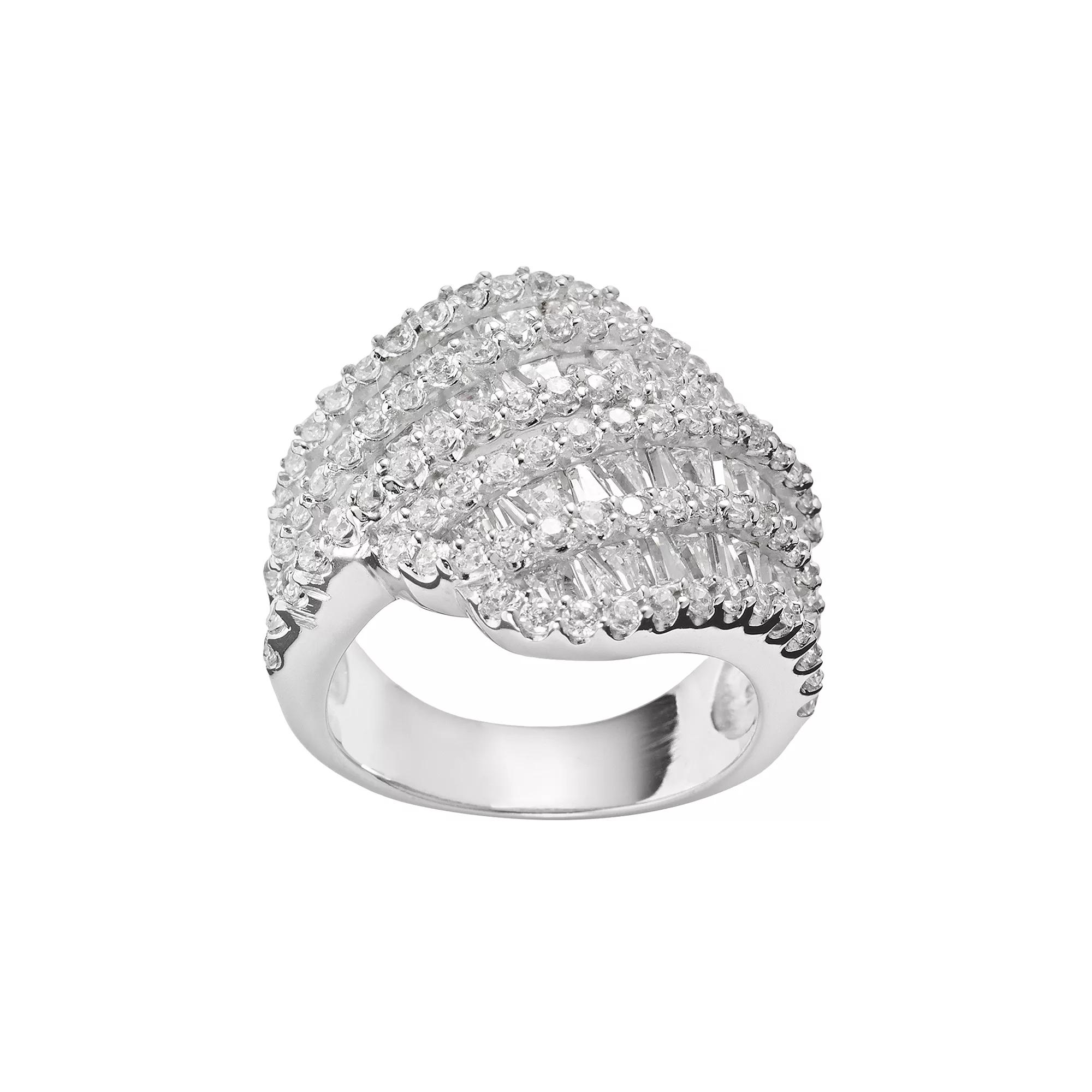 Sophie Miller Sterling Silver Cubic Zirconia Wrap Ring, Women's, Size: 6, White Product Image
